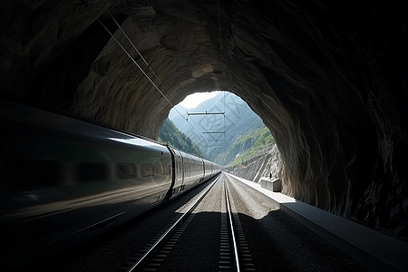 高速隧道高速火车穿越隧道背景