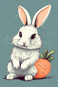 兔子可爱的矢量图图片