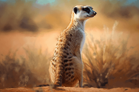 猫鼬在沙漠中图片