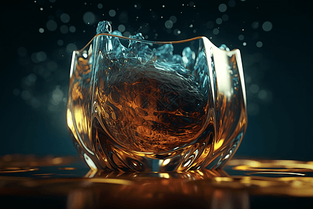 玻璃流体的3D场景图片