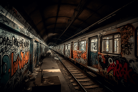 废弃地铁站图片