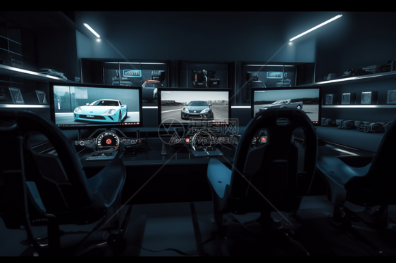 赛车模拟中的车辆选择屏幕的视图图片