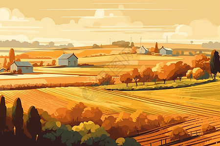 秋天的农田图片