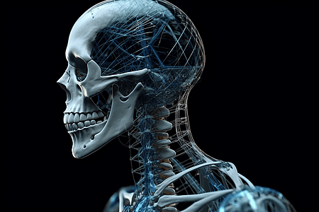 人的身体结构的解剖模型背景图片
