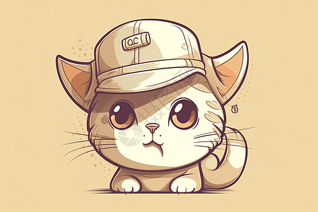 戴帽子的可爱小猫图片