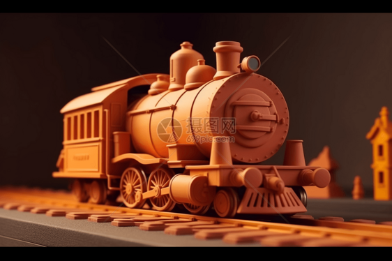 卡通火车的粘土模型图片