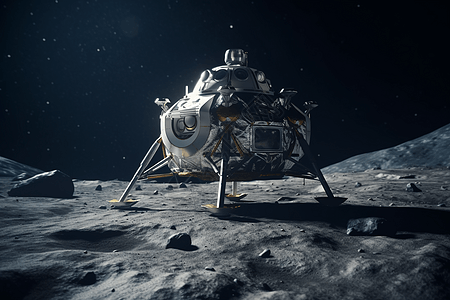 着陆器降落在月球图片