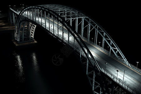夜晚的拱桥图片