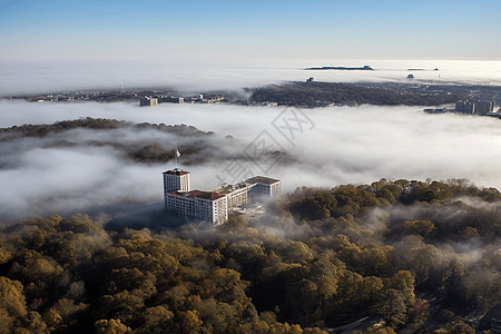 天空中的大学校园图片