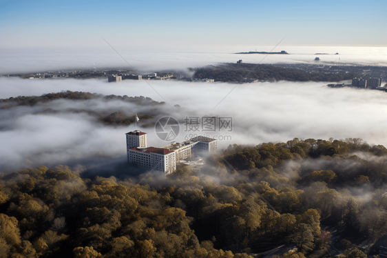 天空中的大学校园图片