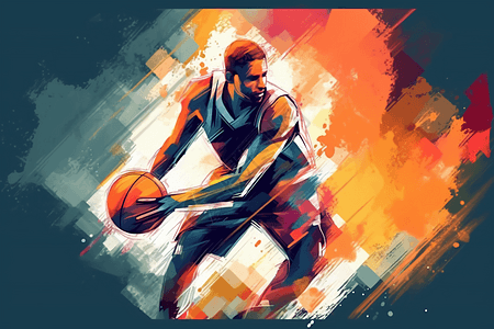 青少年打篮球篮球运动员打篮球插画