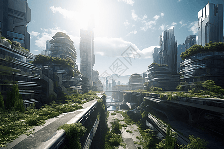 未来城市绿植图片