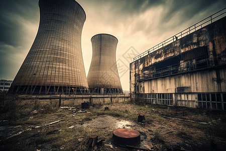 破旧的核电站图片