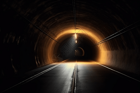 昏暗的公里隧道背景图片