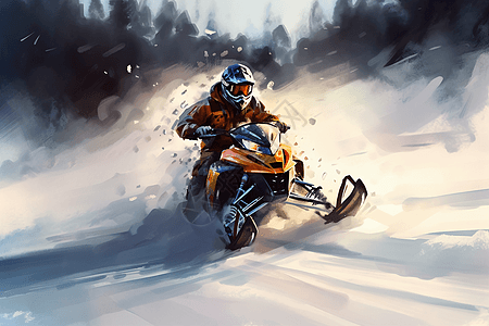 雪上摩托赛车背景