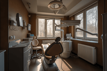 牙科椅和设备背景图片