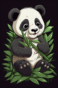 吃竹笋的熊猫背景图片