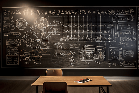 大学教室黑板写满方程式图片