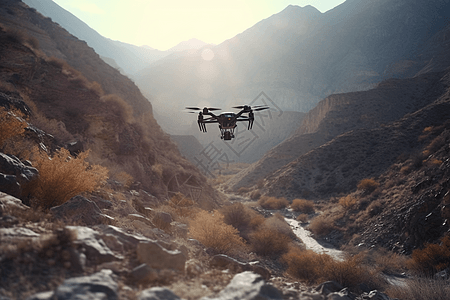 峡谷中的无人机图片
