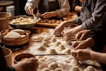 为节日做饺子图片