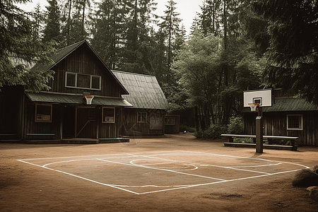 夏令营的篮球场图片