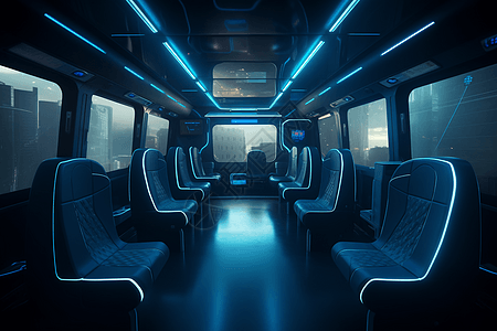 时尚舒适的新能源客车内部座椅图片