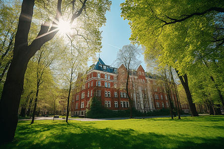 大学里的草地图片