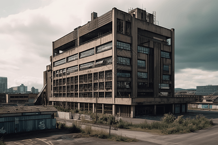 荒废的工业工厂建筑图片