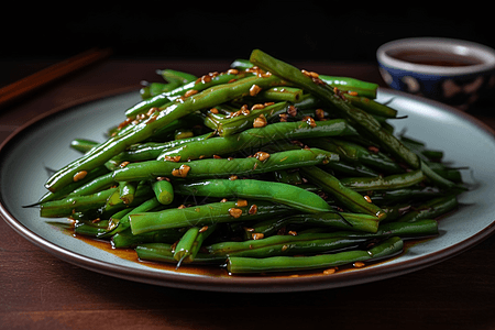 酱油炒的四季豆高清图片