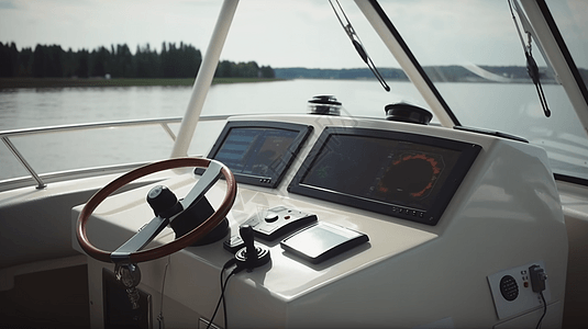 船上的GPS导航设备背景图片