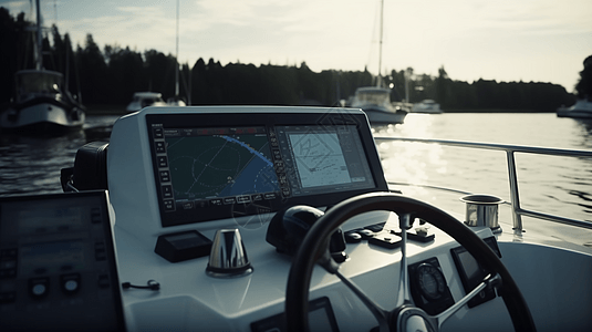 船上的GPS导航系统图片