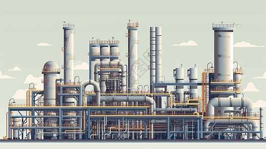 一个巨大的天然气加工厂背景图片