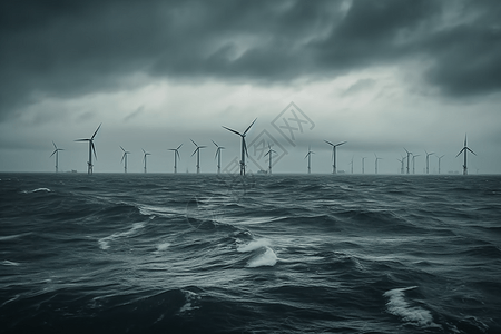 海洋里的风车图片