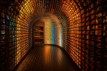 色彩斑斓的酒窖图片