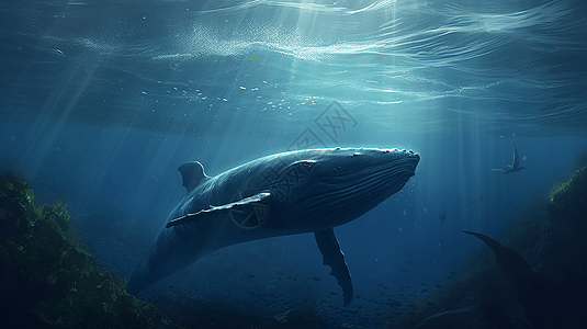 海底深处的鲸鱼图片