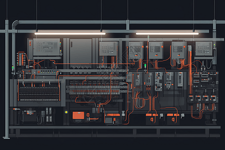 机器复杂的布线系统图片