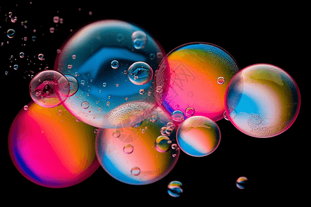 彩虹色的水泡沫图片