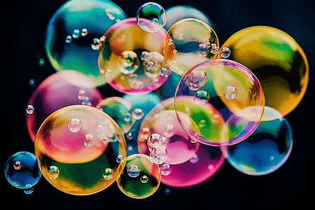 多个彩色的泡泡背景图片