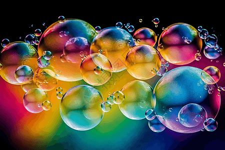 五颜六色的漂浮泡泡图片