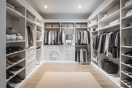 衣柜橱柜白色简约的衣帽间背景