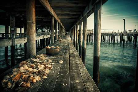 海鲜码头海洋捕捞的海鲜背景