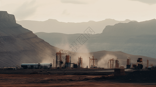 一个石油开采的地点背景图片