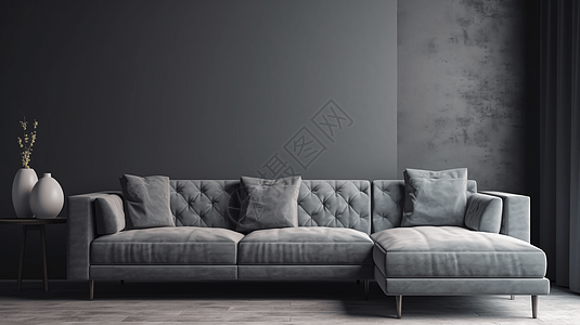 灰色调组合沙发背景图片