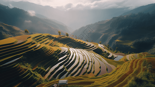 美丽的梯田图片