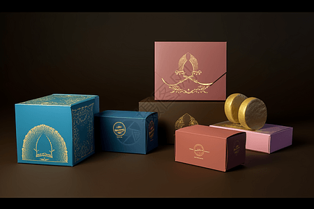 中秋月饼盒子包装设计创意背景图片