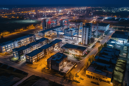 工业园鸟瞰图现代工业园区鸟瞰图背景