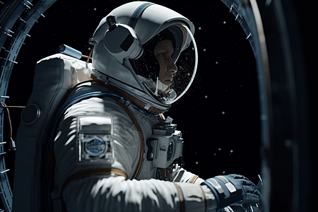 宇航员在太空舱渲染图图片