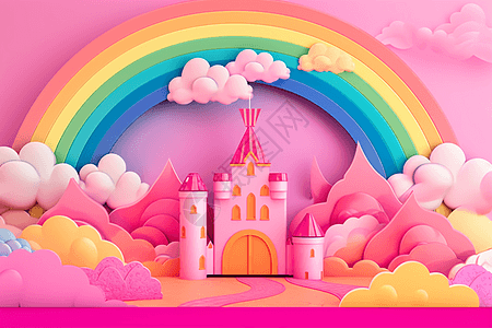 可爱粉红城堡图片