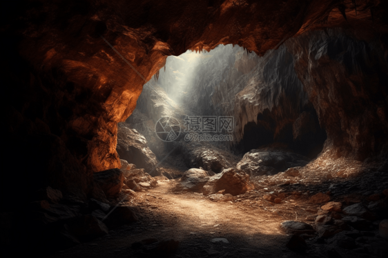 纯天然的火山洞穴图片