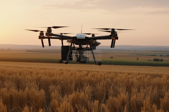 在农田里作业的无人机图片